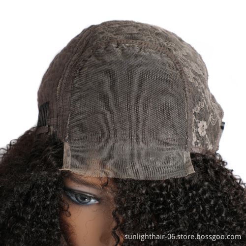 Brazilian afro Kinky Curly Human Hair Wigs 4x4 Lace Front Wig Sunlight Natural Pre Plucked Remy Hair Lace Wigs For Black Women